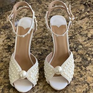 Pearl Ankle strap heels, PERFECT FOR WEDDING OR SORORITY